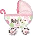 Anagram International Baby Buggy Girl Shape Foil, 31", Multicolor