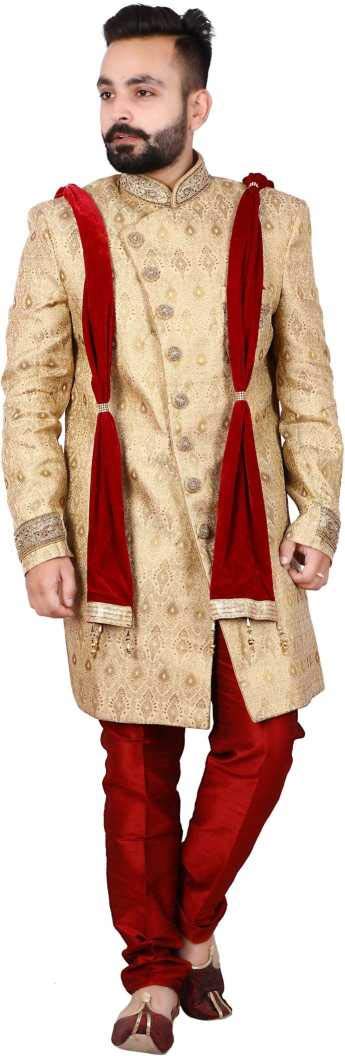 qtsy Men's Velvet stole for groom/dupatta for dulha/sherwani stole/CHUNNI RED For Weeding and Religious Occastion-picture-23