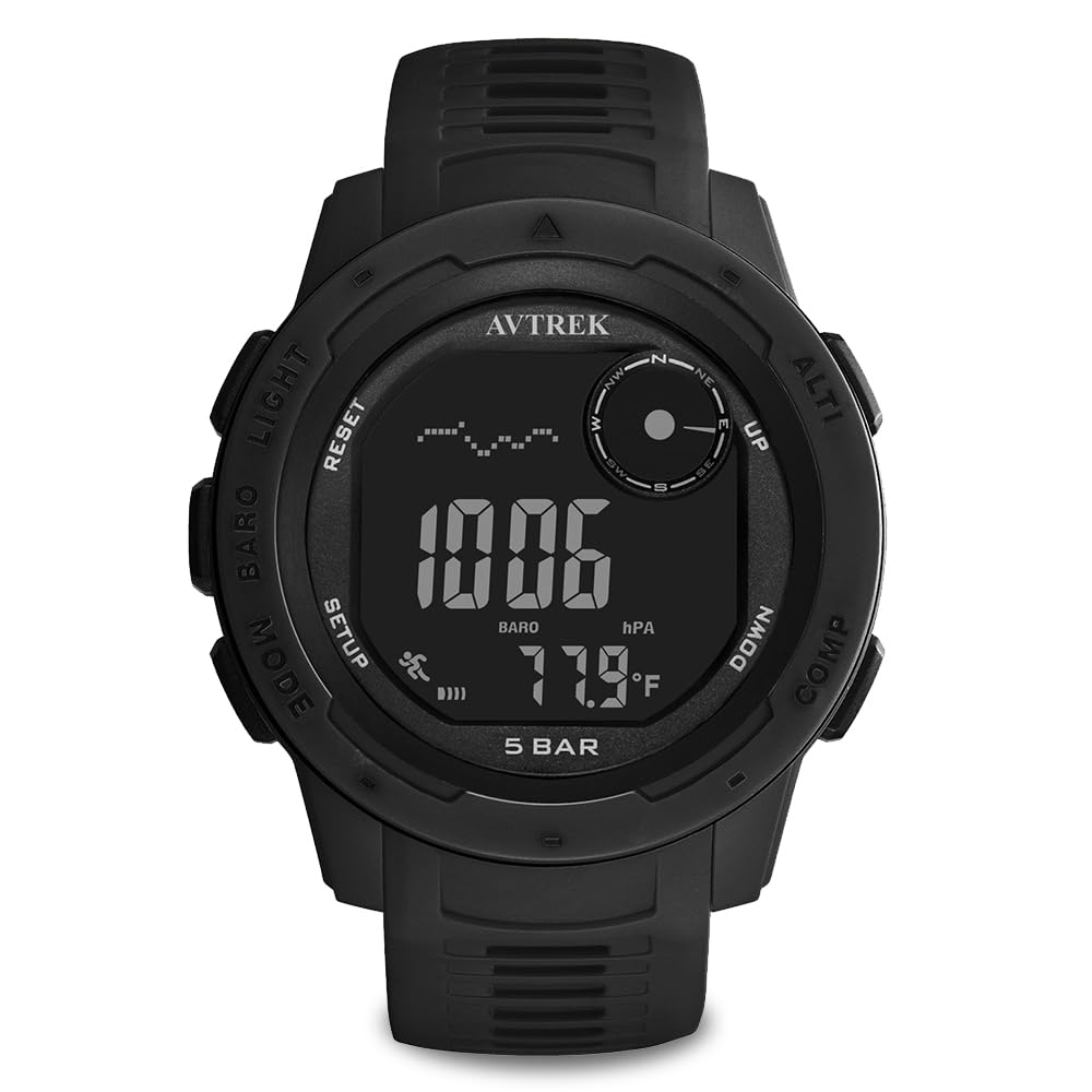 Waterproof Digital Watch, Outdoor Sports Watch, Military Army Watch with Pedometer, Altimeter, Compass - Perfect for Men, Women, and Teenagers