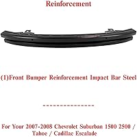 Vista 2 de US Auto Parts Plus - Barra de impacto de refuerzo de parachoques delantero, repuesto directo de acero para Chevrolet Suburban 1500 2500