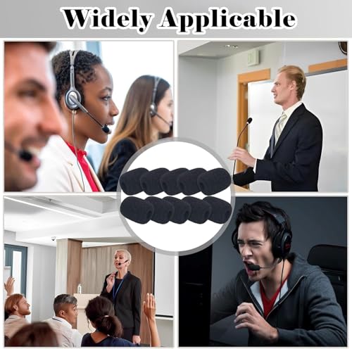 Image of 10Pcs Microphone Mini Covers Foam, Lapel Headset Microphone Windscreen Sponge Foam Microphone Windscreen for Variety of Headset Microphone Noise Reduction