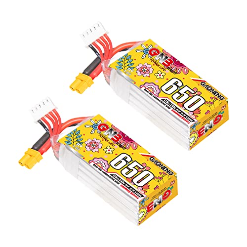 2pcs GNB GANENG 4S LiPo 15.2V 650mAh 120C XT30 Plug LiPo Batteries Packs for Size 90 to 150mm Brushless Drones Cinelog30 Protek25 Cinewhoop DIY FPV Freestyle Drone RC Drone
