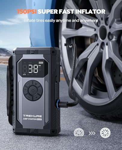 Trekure BETA06 Portable Car Jump Starter With Air Compressor, Trekure 150Psi 4000A Car Battery Jump Starter thumb #2