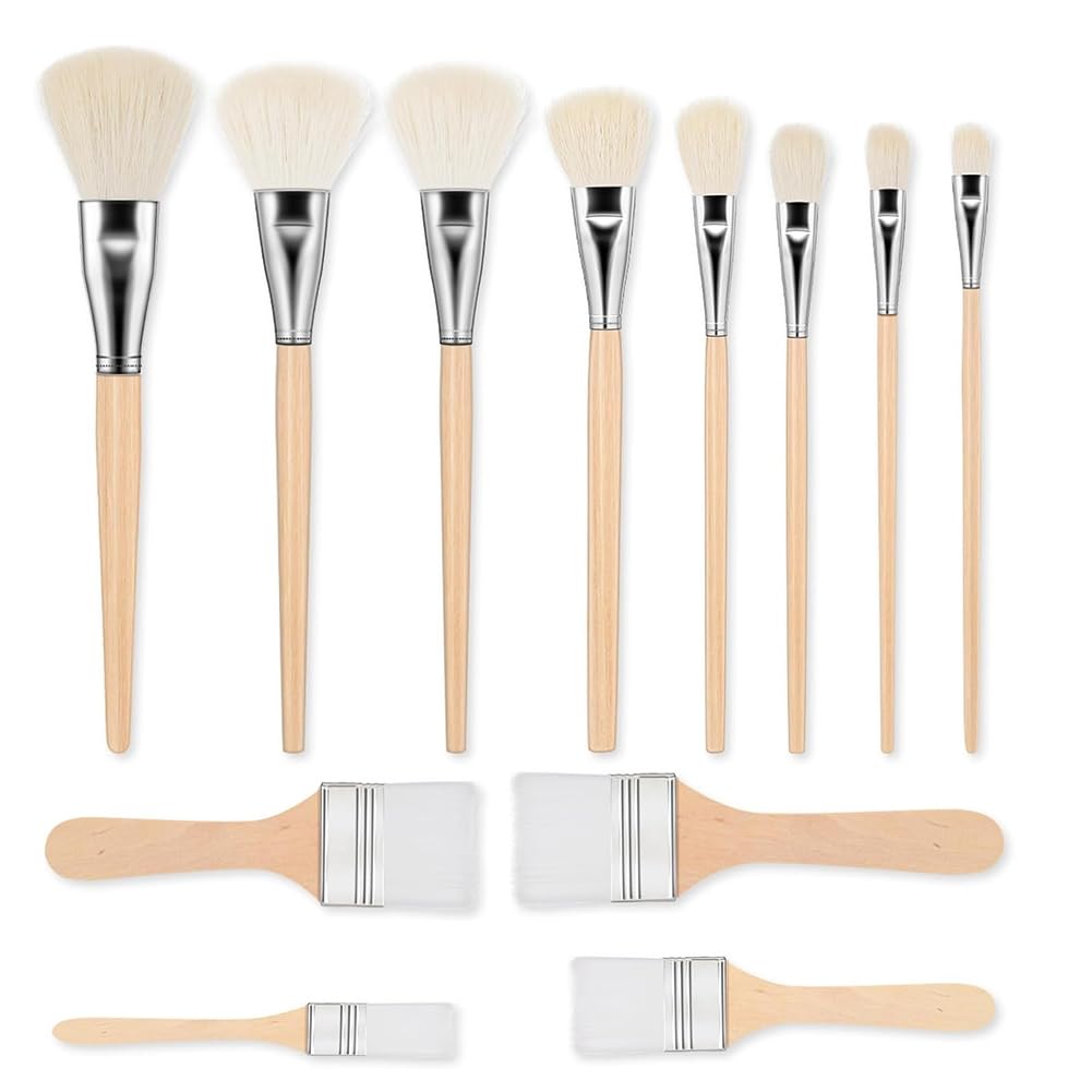 Onchdbfhuu Acrylic Painting Mop Brushes Various Sizes Paint Brush Set with Wooden Handle Acrylic Watercolor Oil Painting Face Art
