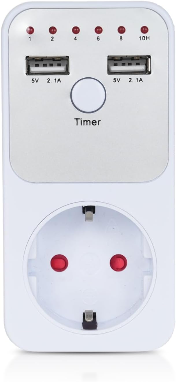 – Joleritc 3680W Intelnt Programmable Countdown Timer Socket Electronic Timer Surge Protector Outlet Dual USB Port with