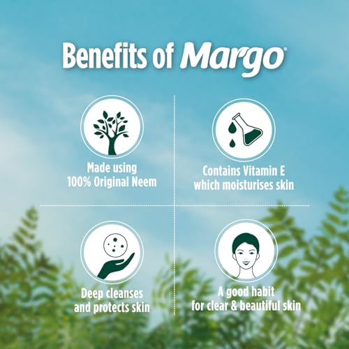 Image of Margo Original Neem Soap 125gm X 8 | Powered With Goodness of 1000 Natural Neem Leaves | Soap for Clear and Beautiful Skin | Infused with Vitamin E for Moisturising