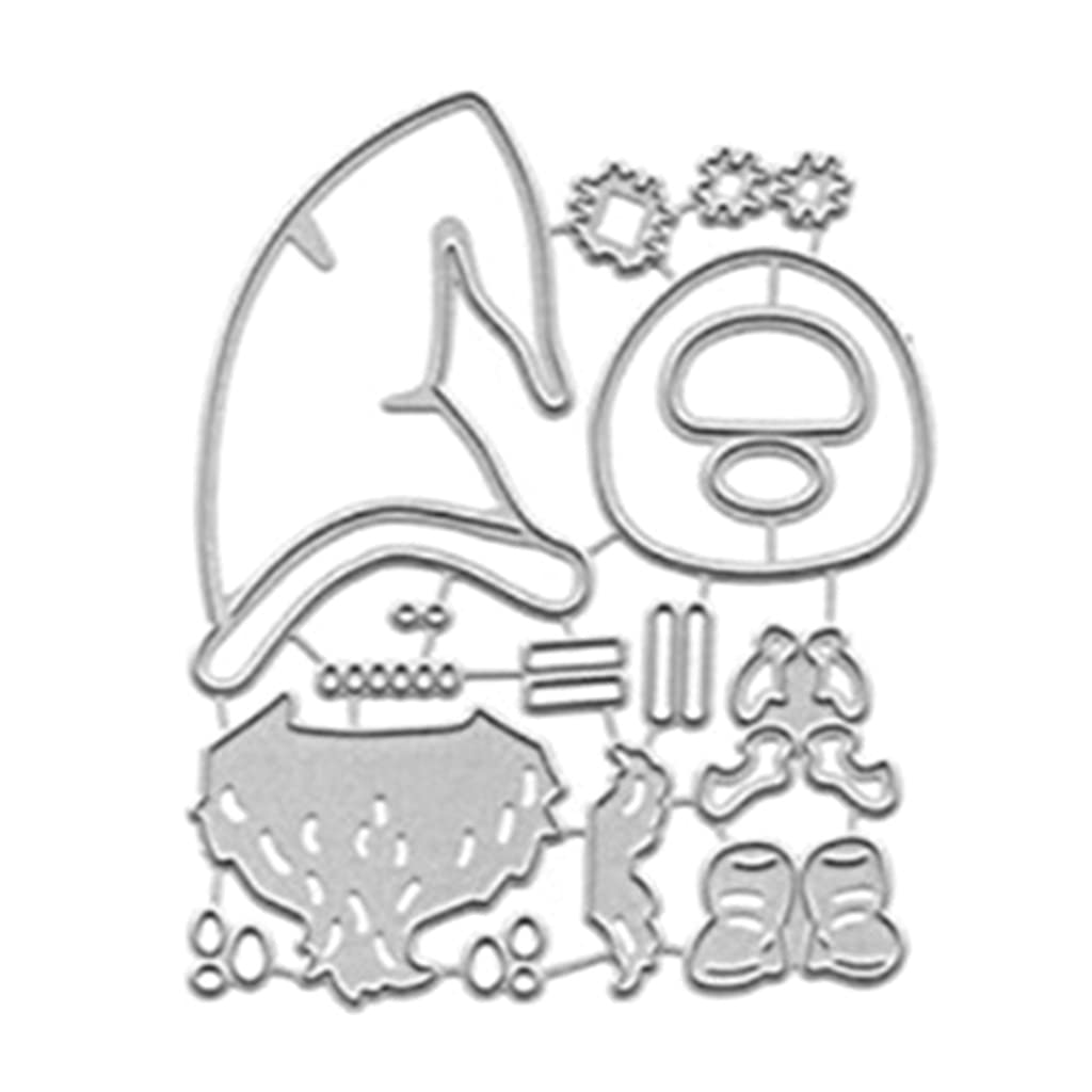 Produktbild von Sredwtk 2set Schneemann Schlitten Wichtel Gnome Stanzschablonen Weihnachten Wichtel Metall Prägeschablonen Stanzformen Schneiden Für DIY Karte Sammelalbum Scrapbooking Fotoalbum Deko Cutting Dies