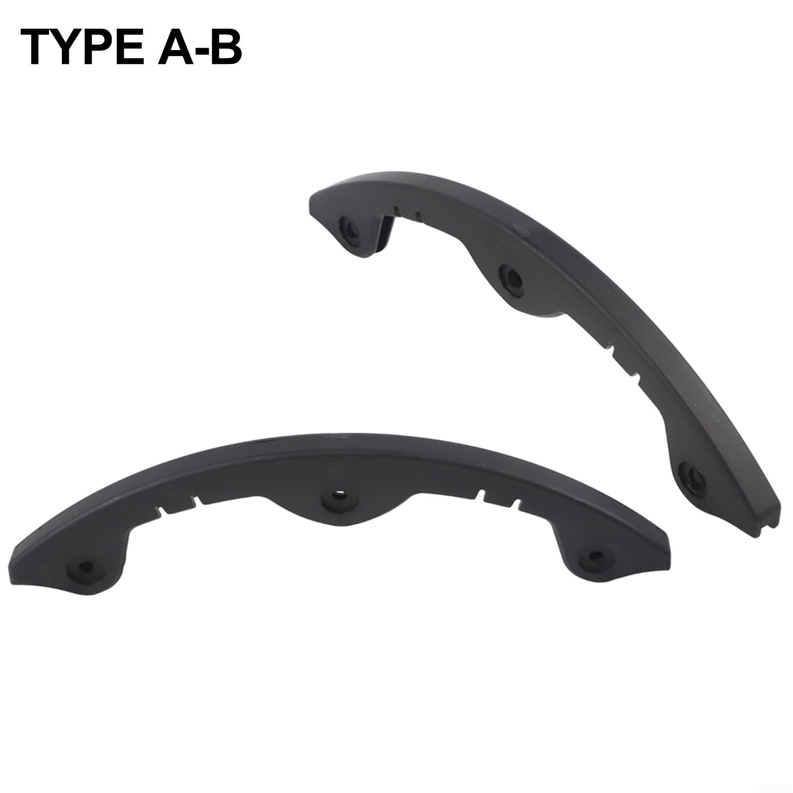 2 barras de protección de nariz para snowboard, tira de plástico para monopatín, esquí, longboard, borde anticolisión, negro (tipo A-B)