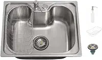 Cuba Para Cozinha Com Acessórios, 50x40cm, Gourmet, Com Borracha Anti-ruído, Aço Inox Escovado, Perfecta, Prata