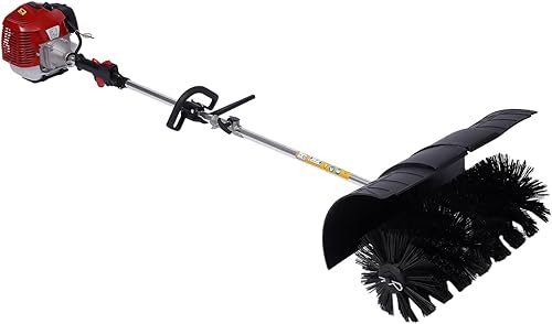 Barredora de mano para exteriores, escoba de barrido, escoba de empuje, barredora de piso, escoba barredora de gasolina de mano para hojas,