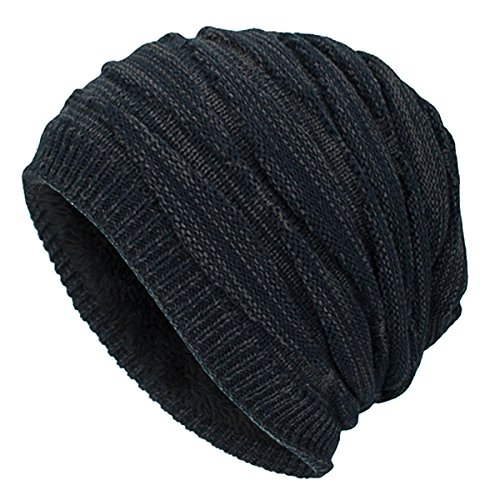 iParaAiluRy Gorro Invierno Hombre - Largo Caido Gorros de Punto con Forrado de Polar - Unisex Caliente Sombreros para Hombre y Mujer