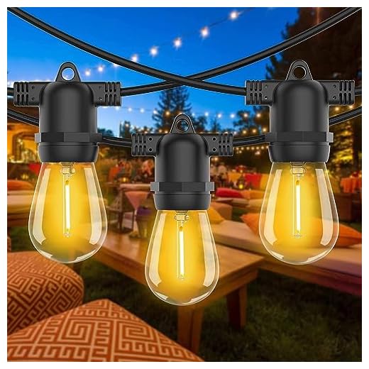 Led Lichterkette Außen,Bomcosy S14 15M Led Lichterkette Gluehbirne Aussen,IP65 Wasserdicht, Lichterkette Garten mit 15+1 LED Birnen E27 Beleuchtung für Hochzeit Party,Weihnachten,Café,Garten,Balkon