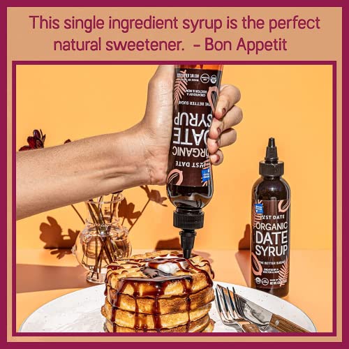 Just Date Syrup: Award-Winning Organic Date Syrup I Two 8.8 Oz Squeeze Bottles I Low-Glycemic, Vegan, Paleo | 1 Ingredient : 100% Organic Medjool Dates #TOP3