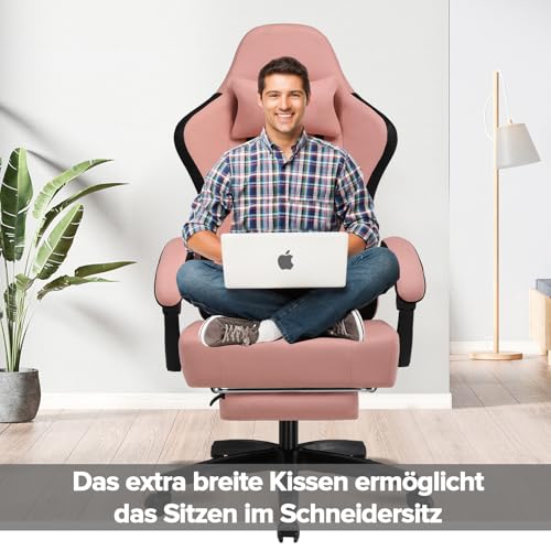 GTPLAYER Gaming Stuhl Ergonomischer Gaming Sessel Schreibtischstuhl mit Stoffoberfläche, Federsitzkissen… – Ansicht 2