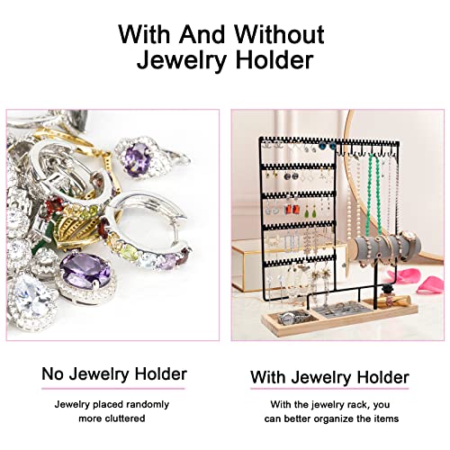 Jewelry Organizer Stand, Earring Holder Organizer With 108 Holes, Jewelry Stand With Bracelet Holder, Jewelry Holder That Can Store Necklaces Rings Earrings Watches Bracelets, Suitable Gifts For Women #TOP3