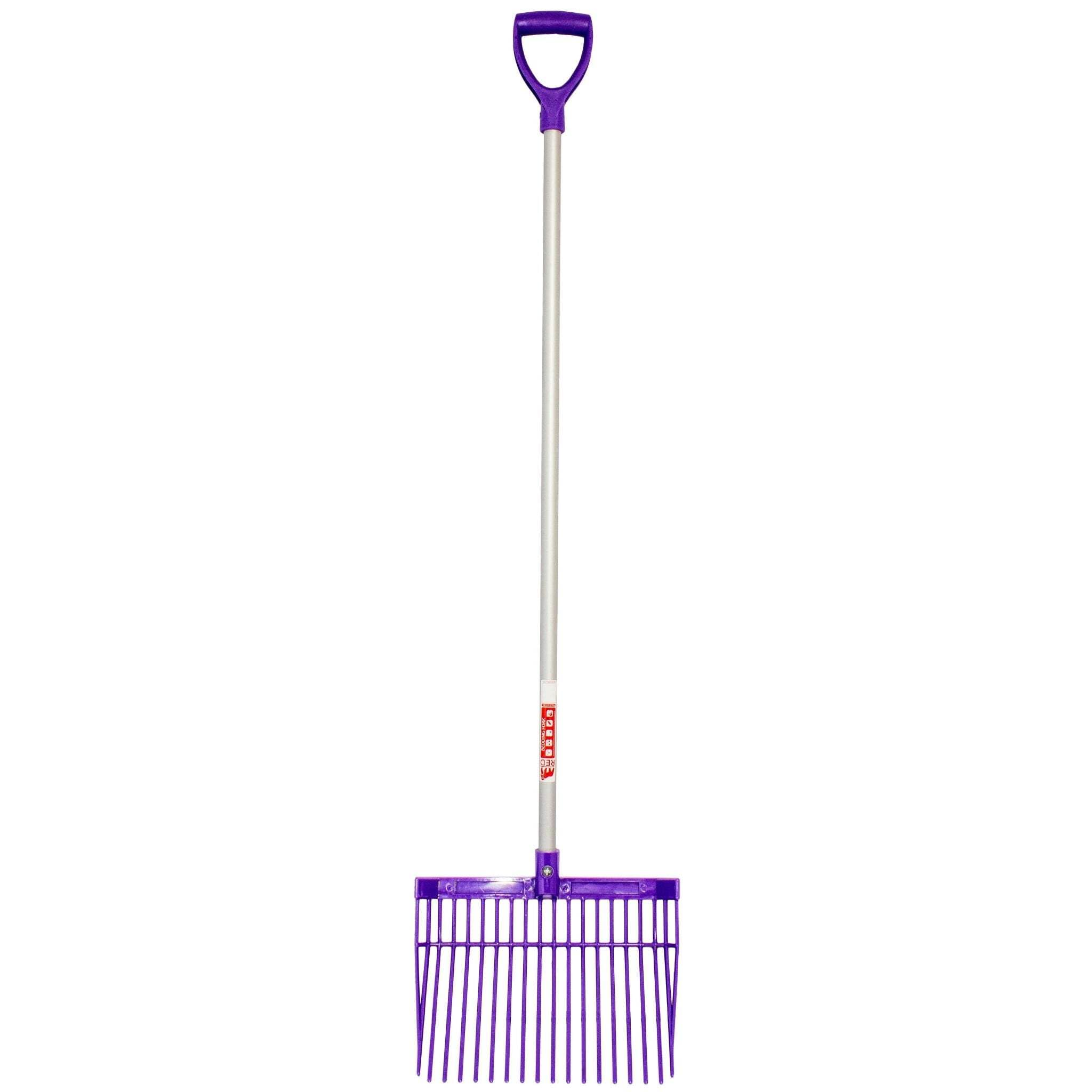Red Gorilla Bedding Fork with D Handle Purple Lightweight For Stable Bedding Mucking Out Pitchfork for Hay and Garden Compost 157cm Long