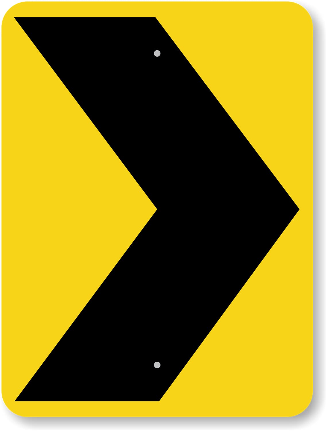 Black On Yellow Chevron Right Arrow MUTCD-Compliant Signs Notice Sign Warning Street Tin Sign 8x12