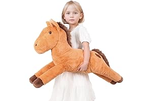 36Inch Cute Giant Brown Horse Plush Soft Hugging Pillow
