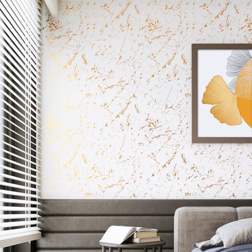 Lacheery Thick White And Gold Wallpaper Marble Peel And Stick Wallpaper Modern White Marble Contact Paper For Countertops Waterproof Self Adhesive Wall Paper For Bedroom Bathroom Living Room 15.8 Inchx80 Inch thumb #7
