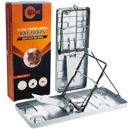 Ratkil Rat Traps - 2 x Large Metal Rat Traps That...