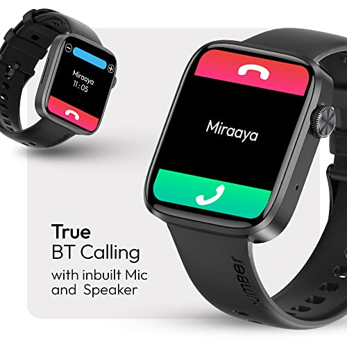 Image of DialFit Pro Max Bluetooth Calling Smart Watch,Largest 1.91 inch Bezel-less Edge-to-Edge Display,600 Nits Brightness, Sleek Metallic Body, Wireless Charging, Health Suite (Gun Black Strap, Big Size)