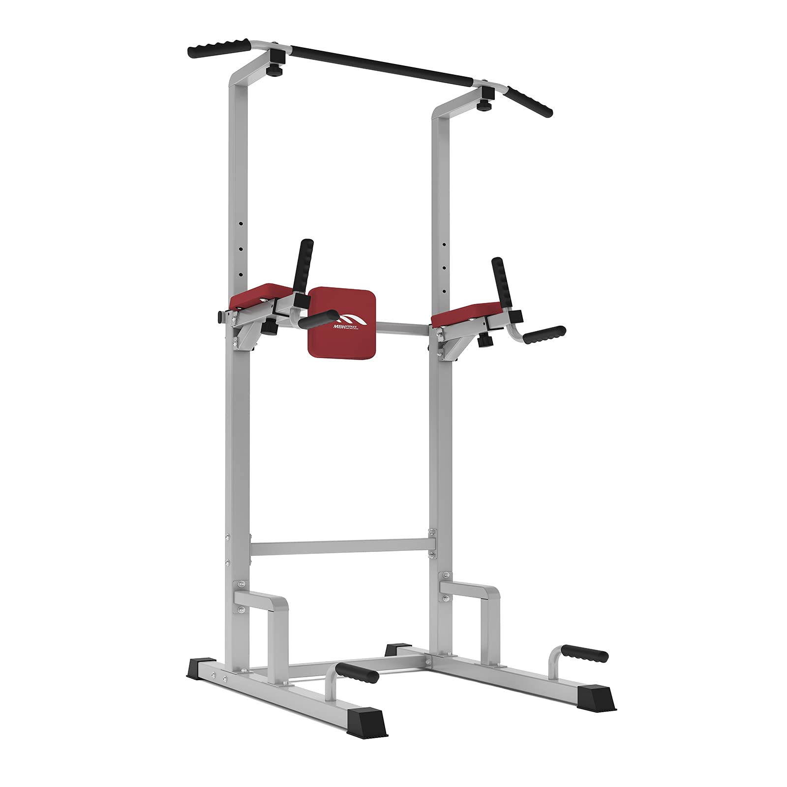 MBH Fitness Power Tower Pull Up Bar Dip Station Strength Training Workout Equipment for Home Gym, Ad