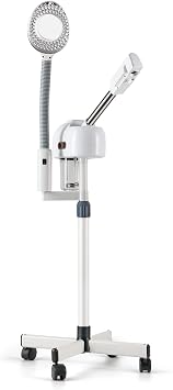 Facial Steamer on Wheels 2in1 Ozone Therapy Face Steam Machine 5X Led The Magnifying Lamp for Professional Spa Skin Care