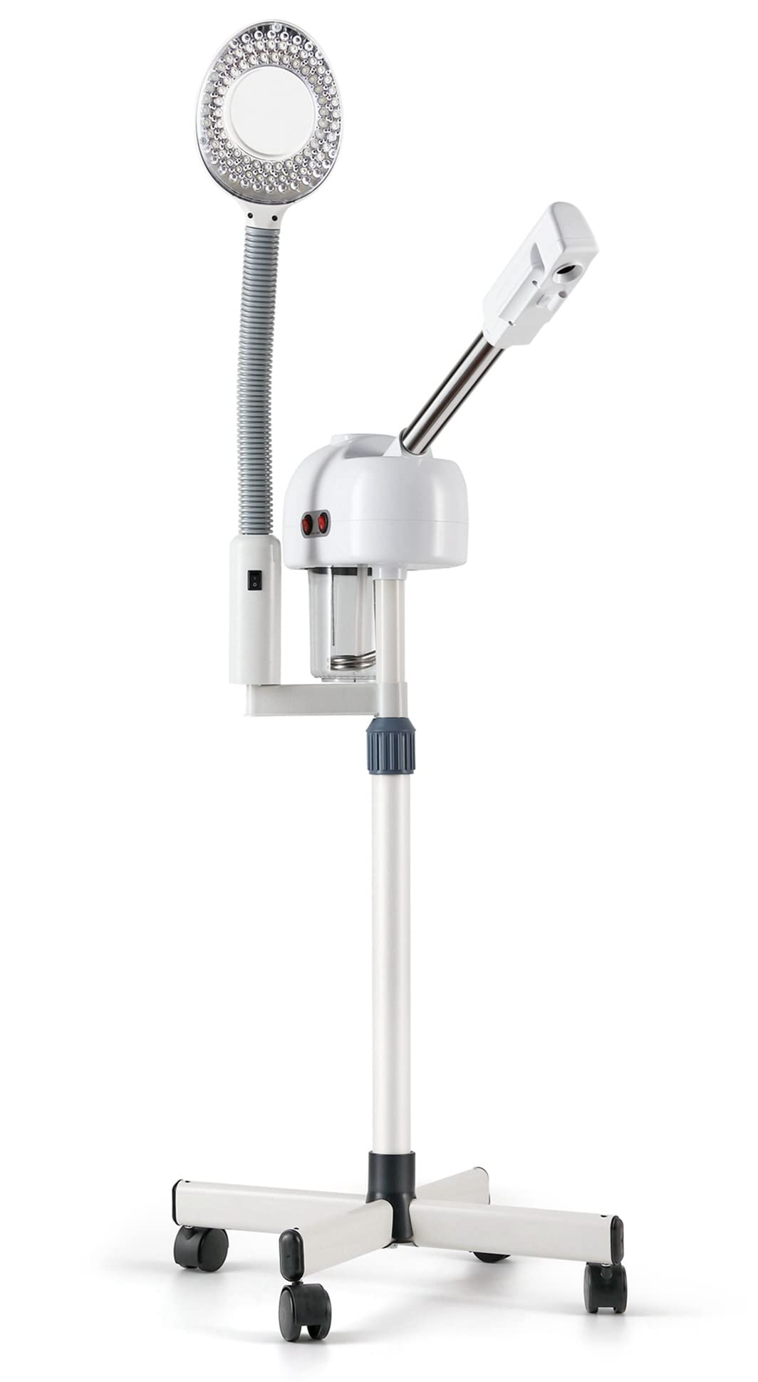 Facial Steamer on Wheels 2in1 Ozone Therapy Face Steam Machine 5X Led The Magnifying Lamp for Professional Spa Skin Care