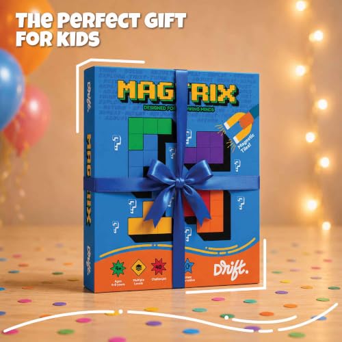 Image of Cubelelo Drift Magtrix Wooden Magnetic Tiles Puzzle Game | Comes with 40 Challenges for Kids 4-8 Years