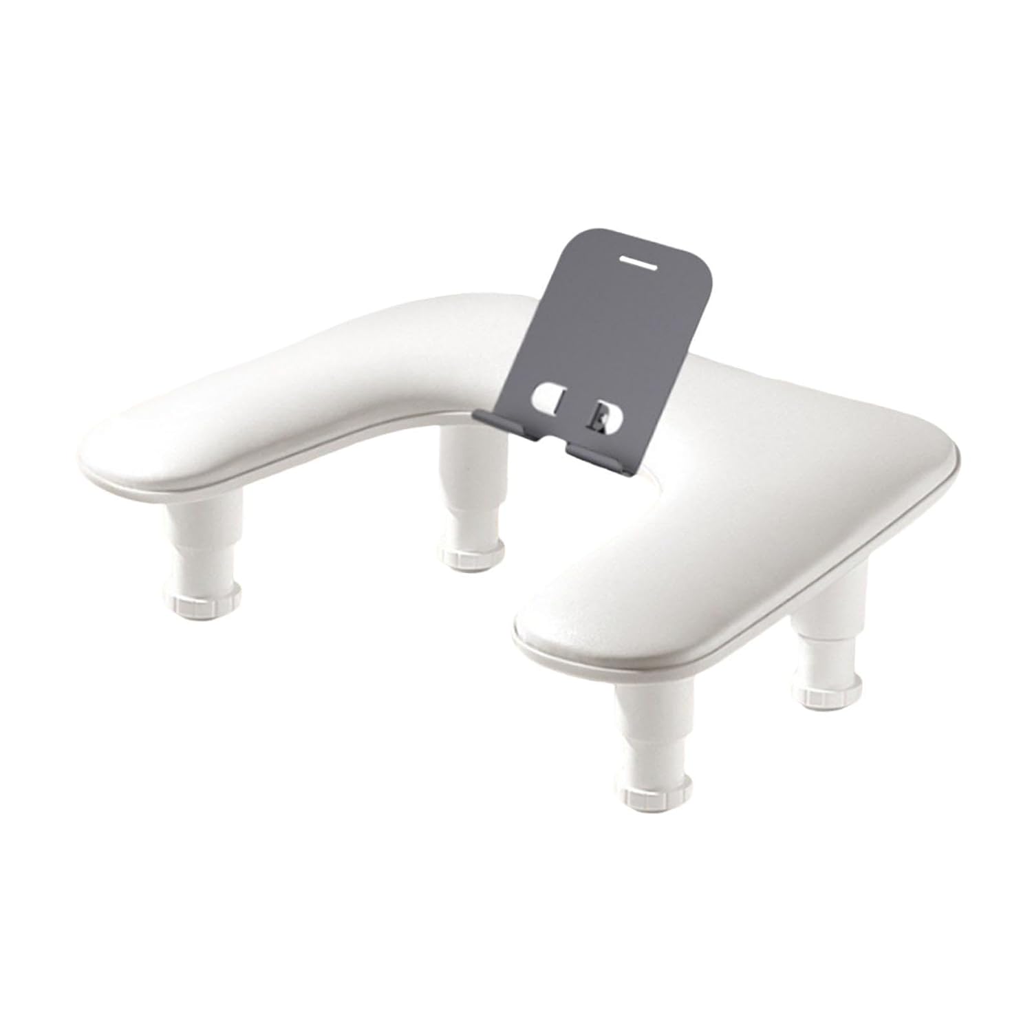 Manicure Hand Rest with Phone Holder, Adjustable Height PU Leather Nail Arm Rest Pillow for Salon & Home