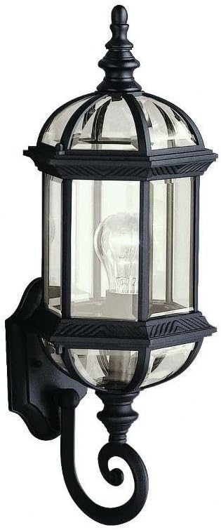 Kichler Barrie 22" Outdoor Wall Light in Black, 1-Light Exterior Wall Sconce with Clear Beveled Glass, (22" H x 8" W), 9736BK