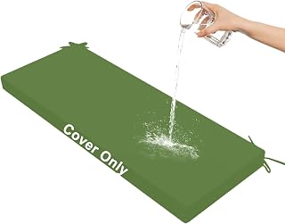 Generisch Wasserdichter Outdoor Sofakissenbezug für Gartenmöbel, Abnehmbarer Polsterbezug mit Reißverschluss, Schutzhülle Für Innen Sitzkissen,Bankauflage,Camping Terrassenmöbel,Grün,120x45x8cm