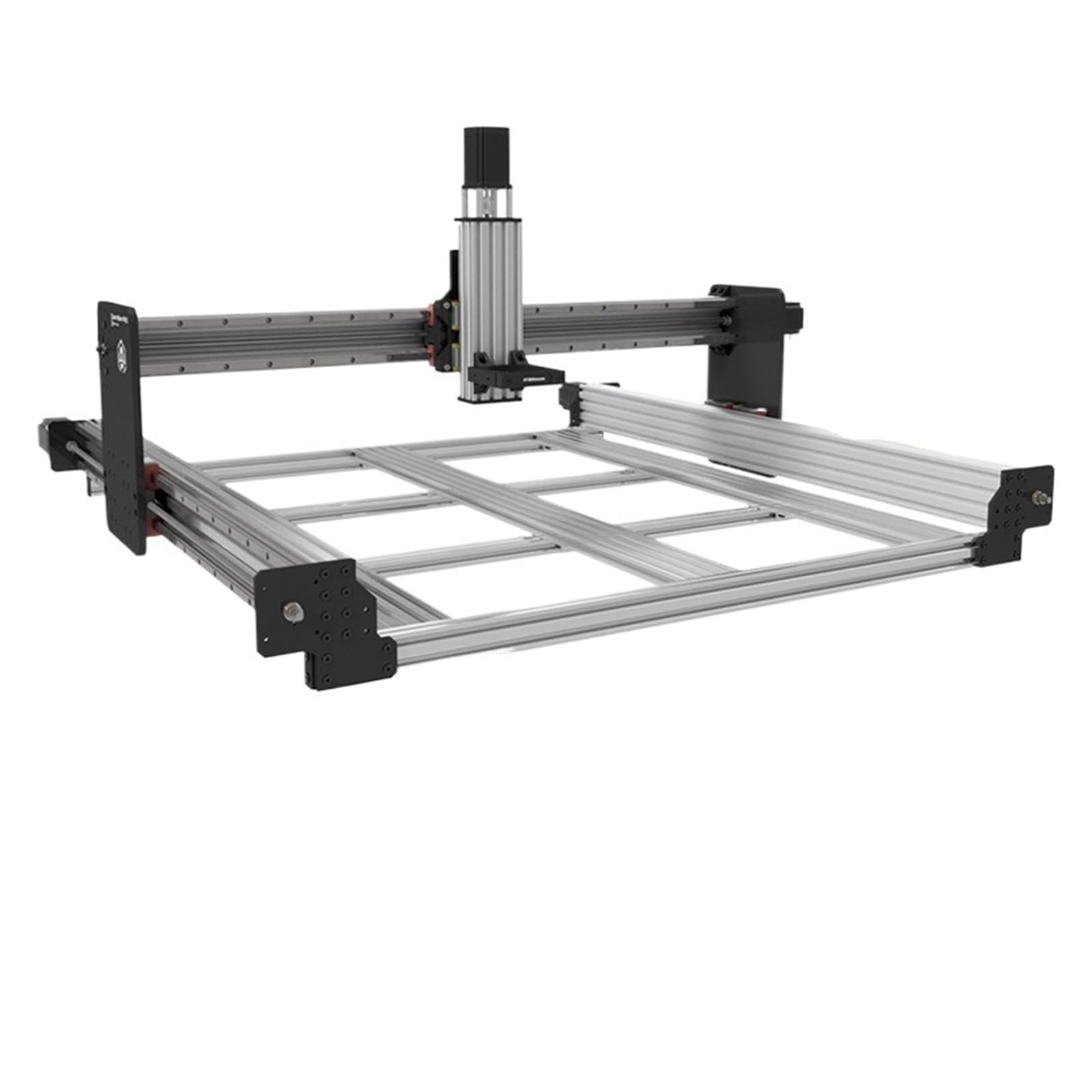Zestaw mechaniczny CNC, precyzyjny napęd szynowy, mocny silnik krokowy do frezowania drewna, metalu, akrylu (bez silników, INDUSTRIAL BLACK_1000X1000MM)