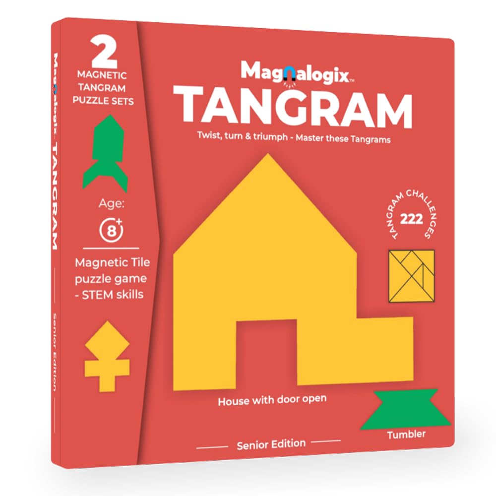 PELIKAS TOYZ Brain Booster Games for Kids| Educational Travel Toys for Kids Age of 8 to 12 Years| Gift for Boys Girls| Magnalogix Magnetic Toys| Tangram Senior (B0CR9WWFKQ) Amazon Price History, Amazon Price Tracker
