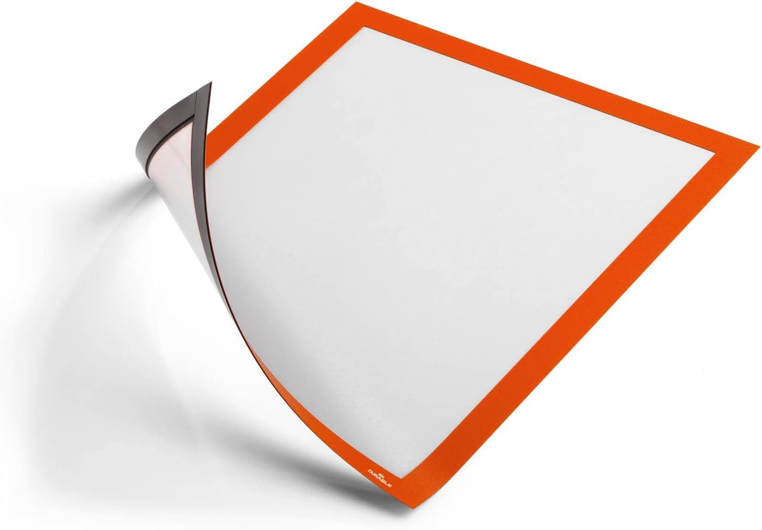 Durable DURAFRAME Magnetic Frame - A4 Orange - Pack of 5 - Document Frame For Professional Internal Signage - Magnetic Attachment