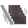 FASÄDE Traditional Style/Pattern 1 Decorative Vinyl Backsplash 15 sq ft Kit in Smoked Pewter