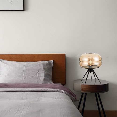 Miniatura 4 de Lámpara de escritorio pequeña de vidrio creativo, lámpara de lectura de noche de ingeniería de hotel, lámpara de lectura de noche, simple nórdico,