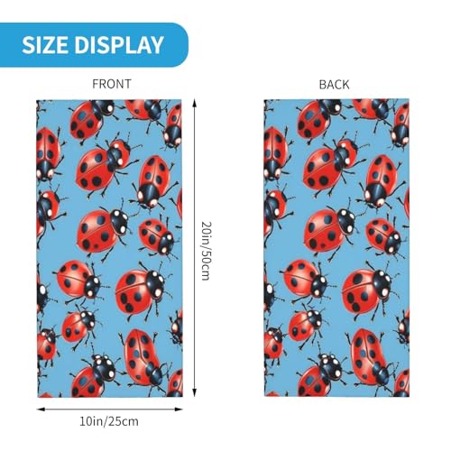 Ladybugs On A Background print Neck Gaiter Face Mask,Sun Cooling Scarf,Balaclava Bandana Cover for Men Women2