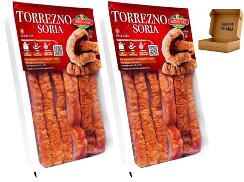 Torreznos de Soria Precocinado - Envío 24 h - Listo para Freir - 2 Pack x 0,47 kg -Panceta Semicurada y Adobada Fácil de preparar. Premio Medalla de Oro -Seleccionados por Cosecha Privada