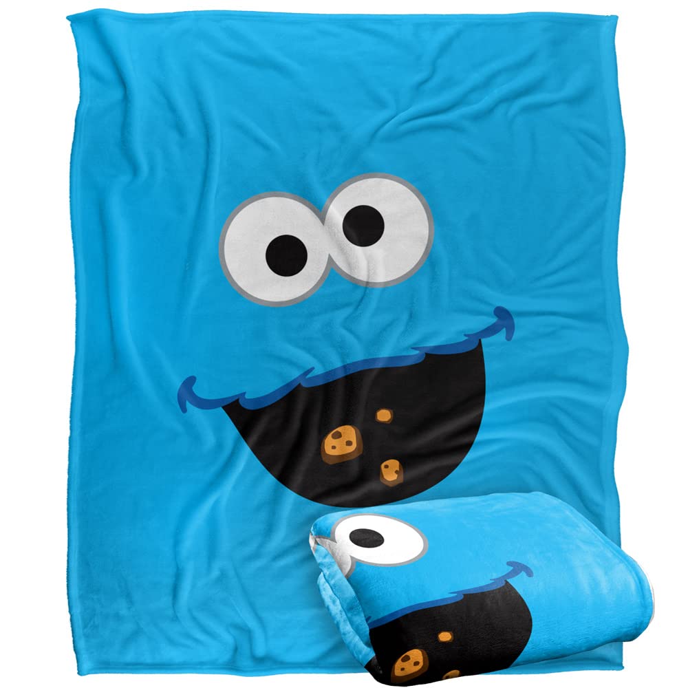 Sesame Street Cookie Monster Color Officially Licensed Silky Touch Super Soft Throw Blanket 152 x 127 cm