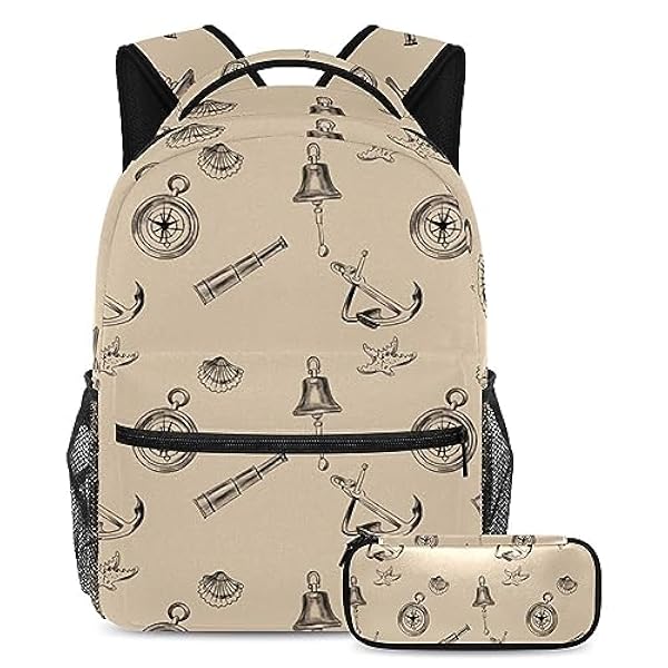 Kleine voorwerpen rugzak met etui, 2 stuks Kid Schooltas Set voor Jongens Meisjes Tieners, Travel Book Bag voor Studenten, Meerkleurig, B:29.4x20x40cm P:19x7.5x3.8cm, Rugzakken