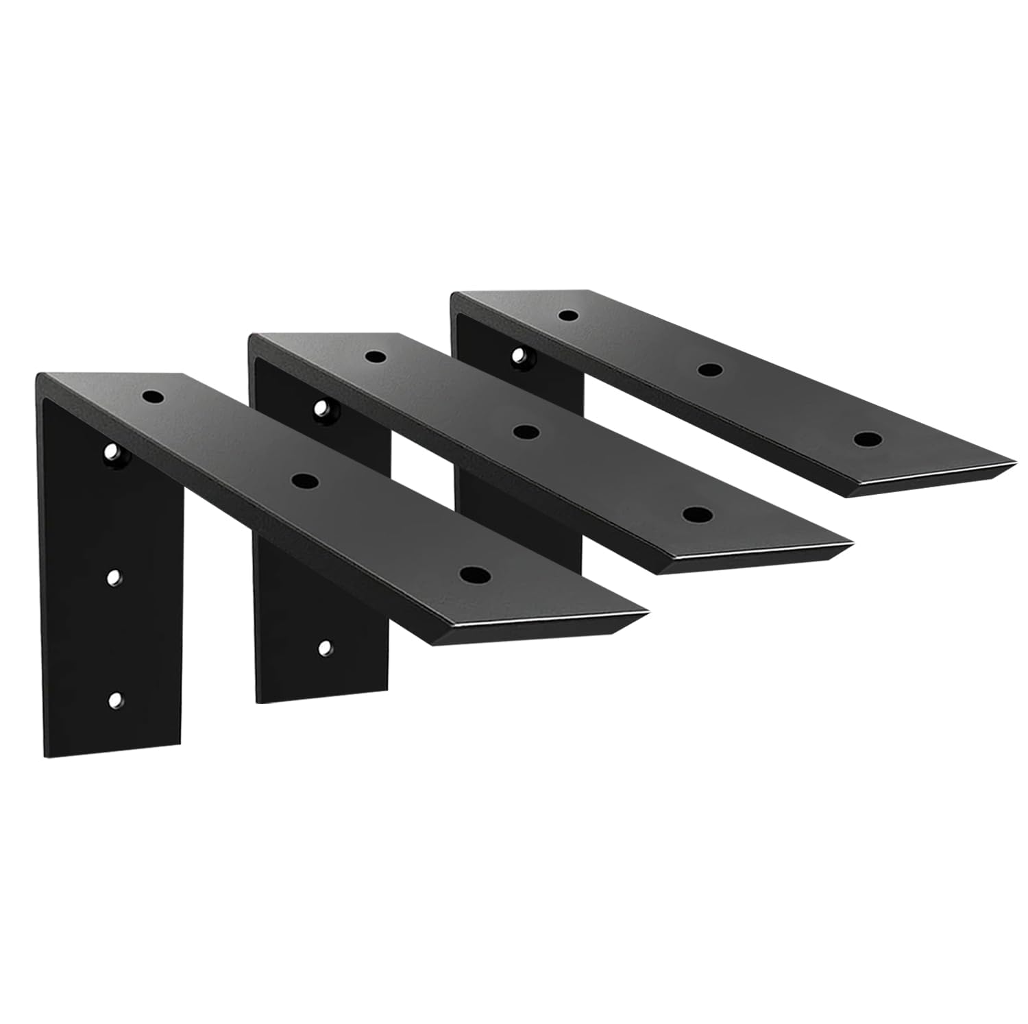 Winker Black Countertop Support Bracket 3 Pack Heavy Duty Hidden L Shelf Bracket 6" X 6" X 2.5" Metal Corbels For Quartz/Granite/Wood/Concrete/Laminate Countertops,