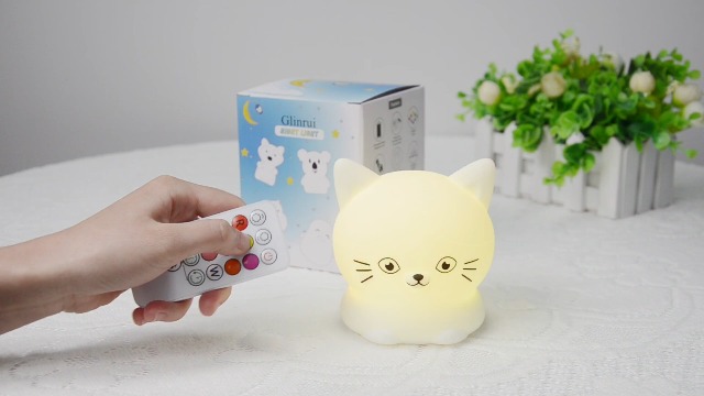 Image of Cat Night Lights Children's Room Lighting, Toddler Bedroom Sleep Lights Bedside lamp - 9 Colors Lamps Room Decor for Toddlers /Boys /Girls /Adults /Bedroom /Bathroom /Outdoor /Camping - Medium