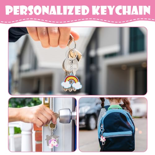 URAQT Unicorn Backpack for Kids Gym Drawstring Backpack for Kids Unicorn Drawstring Bags Set including Keychain and Tattoo Sticker - Image 3