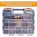 HobbyPark RC Hardware Organizer Box Adjustable Compartments Removable Dividers Durable Plastic Double Side Tools Box Screw Organizer for Nuts, Bolts, Screws, Nails, Small Parts, Tools