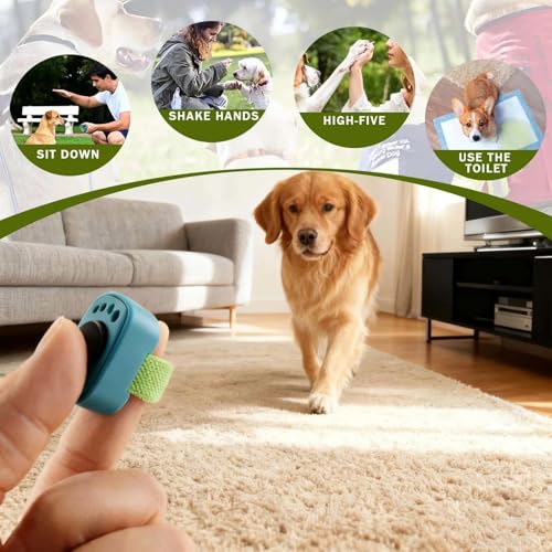 KNUIUYY 3 teiliges Hundetrainings-Clicker-Set, Praktisches Zubehör für das Hundetraining, Finger Clicker zur Hundeerziehung, Zubehör als Fingerring-Clicker Hund für Hunde Katzen Pferdetraining