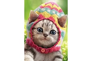 Kitten Wears Knit Egg Cap - Avanti Cute Cat Easter Card