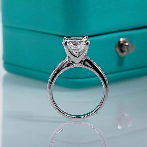 Miniatura 2 de AnuClub CushionEmeraldPear Moissanite Engagement Ring, D Color 925 Sterling Silver, Eternity Wedding Promise Anniversary Band Rings for Women
