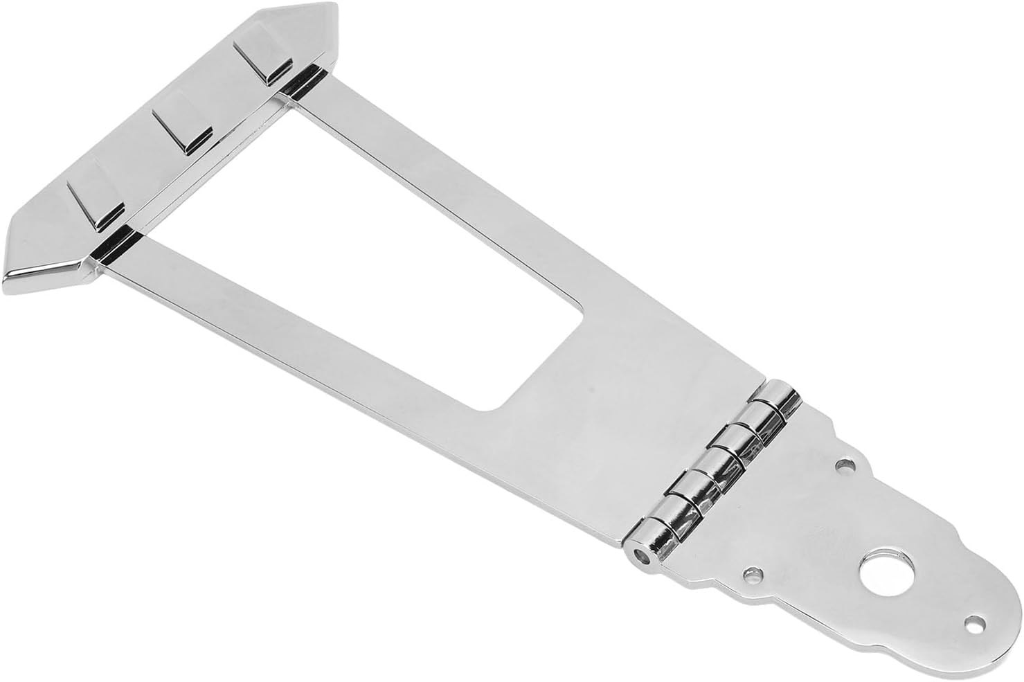 6 String Guitar Trapeze Tailpiece Bridge, 6 String Trapeze Tailpiece for Jazz Archtop Electric Guitar Replacement, Round Head Ni Plated Alloy Jazz Archtop Guitar Bridge(#2)