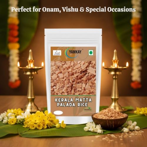 Image of YAMKAY Matta Palada Rice | Traditional Kerala Style Palada Rice for Palada Payasam | Premium Quality Rice Flakes for Authentic Desserts | Easy to Cook 500 Gm